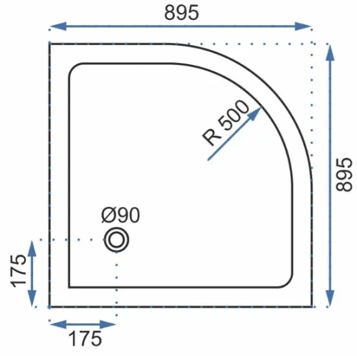 Душевой поддон Rea Look 90x90 white K7907