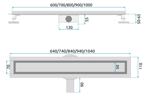 Душевой трап Rea Neox pro gold matt 900 G2704