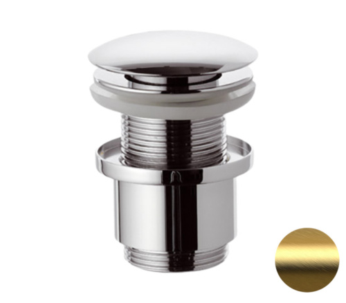 Донный клапан без перелива 1”1/4 Remer 904CC2114BG, золото брашированное