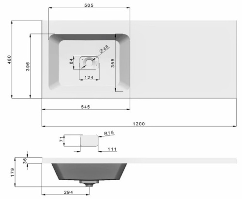 Умывальник Madera Kamilla 120 L