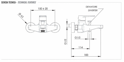 Смеситель для ванны Remer Dream D05