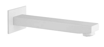 Излив настенный 18 см Remer Qubika 91QBO, белый матовый