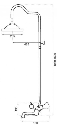 Душевая система Rea Retro Old Black P2366
