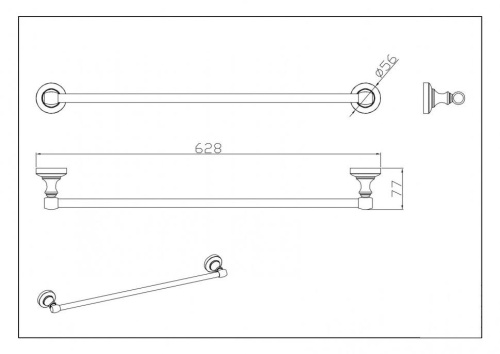 Полотенцедержатель CeramaLux Bianco 52008