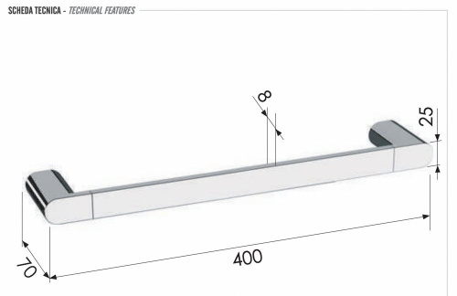 Полотенцедержатель 40 см Remer Lounge LN40XV, сталь