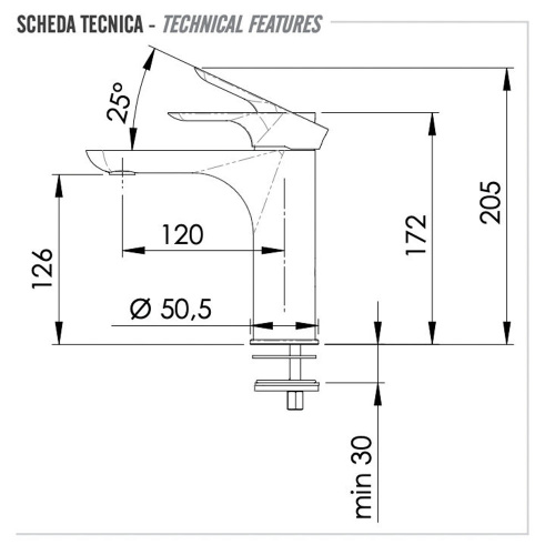 Смеситель для раковины Remer Infinity I12VO, бронза