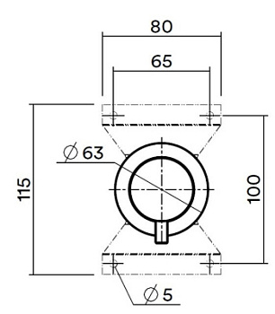 Встраиваемая часть переключателя из стены на 2 потребителя QuadroDesign IN044AS