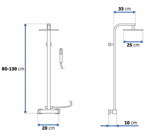 Душевая система Rea MILAN Black matt P7000