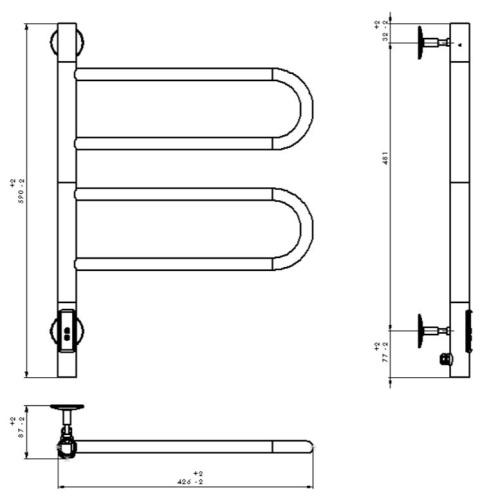 Полотенцесушитель электрический Vincea VTD-1R1CGE
