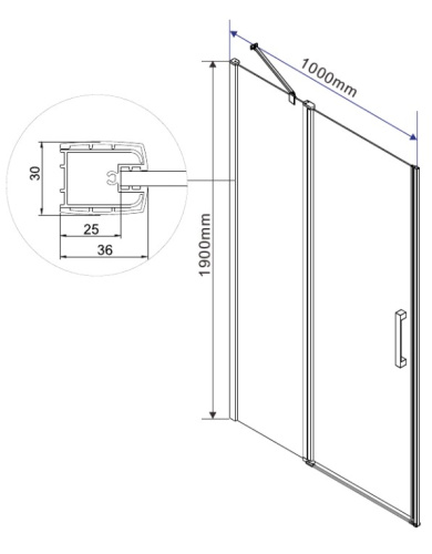 Душевая дверь Vincea Orta VPP-1O100CL