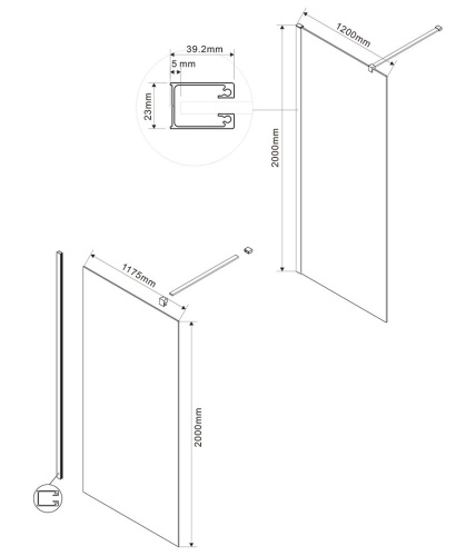 Душевая стенка Vincea Walk-In VSW-1H120CLBN
