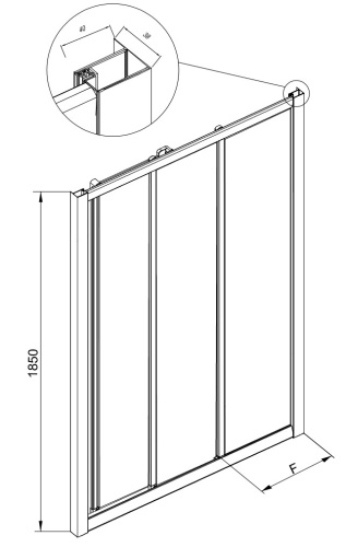 Душевая дверь Kolpa-San Luna TV3D/S 100 silver transparent 510670