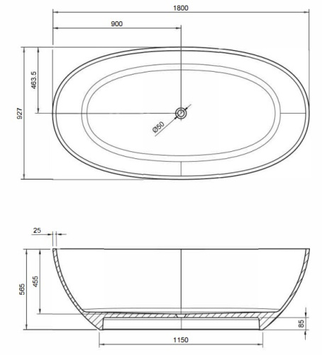 Ванна Knief Oval Shape Malachit 70001090