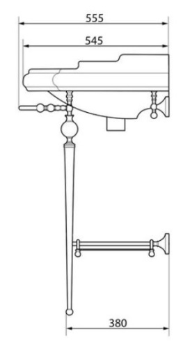 Консоль под раковину Caprigo 7064/73-ORO