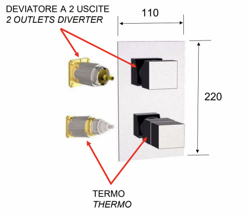Смеситель для душа Remer Q-Elegance QT92KBVO, бронза