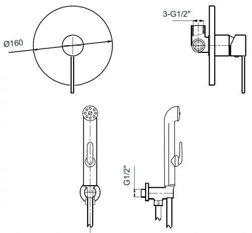 Гигиенический душ Ahti Polar circle PC305217