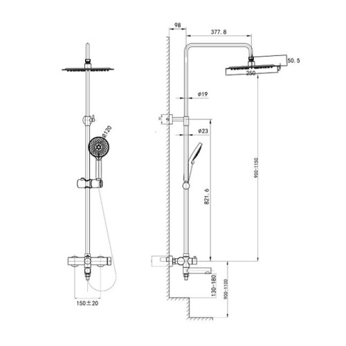 Душевая система Caprigo Don 53-310-NER