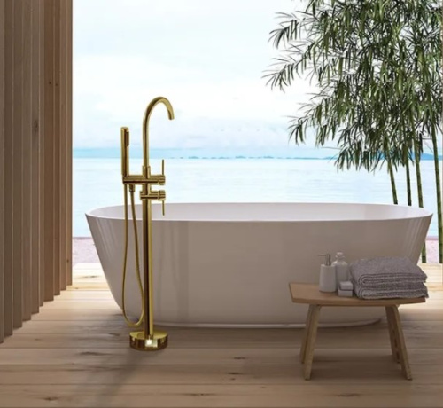 Смеситель для ванны Rea Ortis Gold B7430