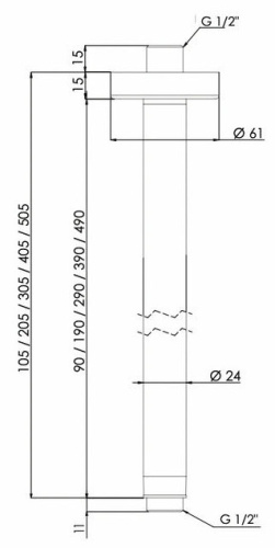 Кронштейн потолочный 50 см Remer 347N50VO, бронза