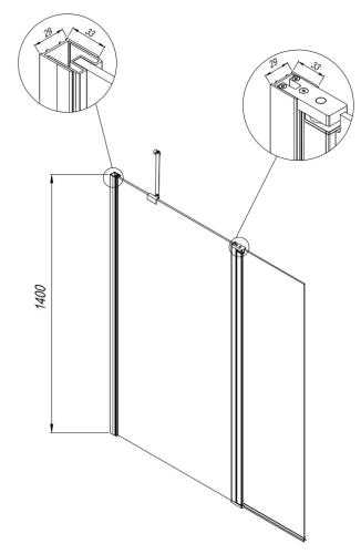 Шторка для ванны Kolpa-San Andromeda BS 120 silver brill transparent 517770