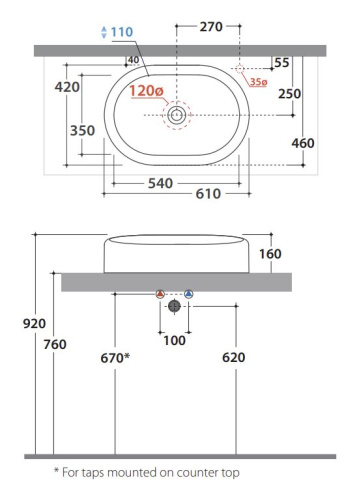 Умывальник Globo LALITA LT061BI
