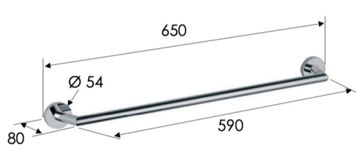 Полотенцедержатель 60 см Remer Guest GS30NPO, никель матовый брашированный