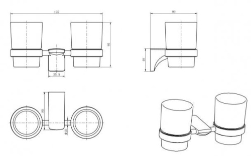Стакан двойной CeramaLux Monelli 70003