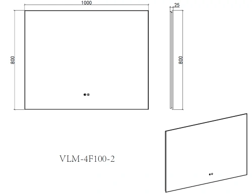 Зеркало Vincea LED VLM-4F100BG-2 1000х800
