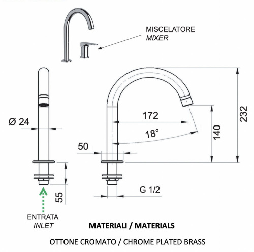 Смеситель для раковины Remer Class Line L57