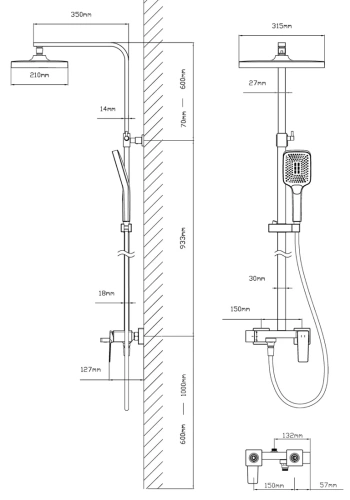 Душевая система Vincea Cube VSFS-4C12GM