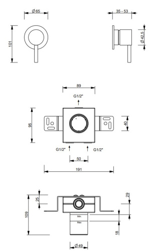Смеситель для душа Fantini 5002E863B