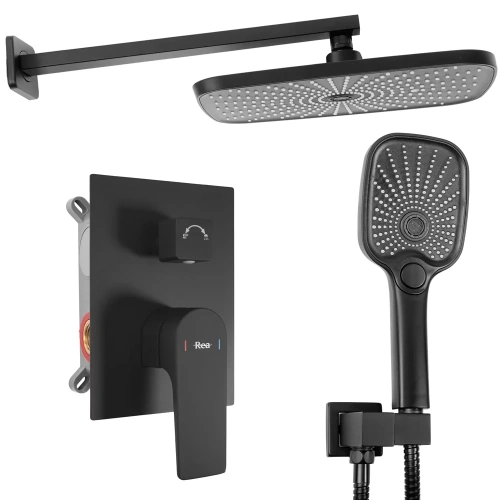 Душевая система Rea Moby black P2402