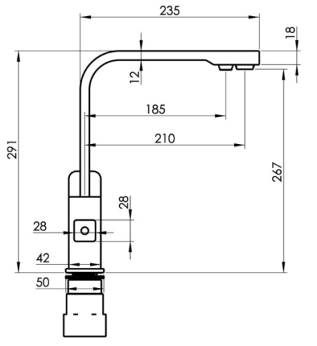 Смеситель для мойки Vivi Felice 1617-1 Bronzo