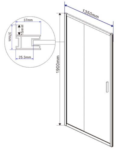 Душевая дверь Vincea Garda VDS-1G135CH