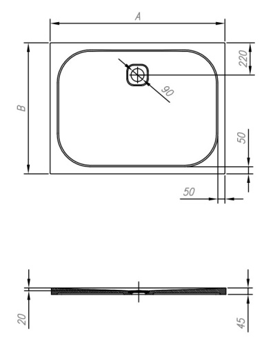 Душевой поддон Kolpa-san Pandora Tray 100x90 white 560890
