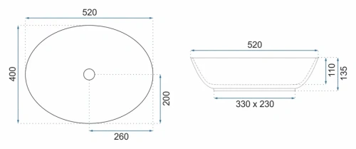 Умывальник Rea Margot white gold U9650