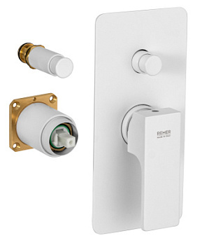 Смеситель для душа Remer Absolute AU09KBBO, белый матовый