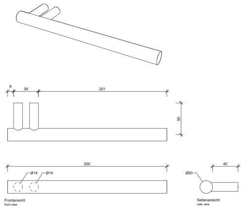 Полотенцедержатель 25 см Decor Walther Bar HTH 0856582