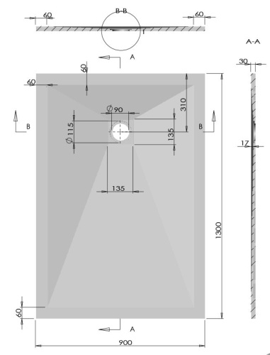 Душевой поддон Vincea VST-4SR9013W